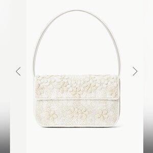 NWT STAUD Tommy beaded bag in white garden party